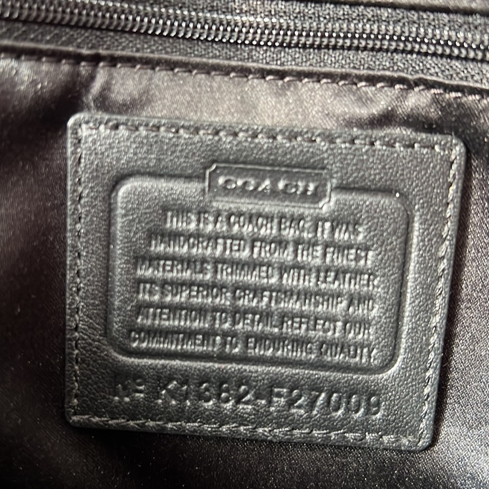 Coach Tote zebra print in tan & black leather trim & handles EUC - Picture 13 of 13